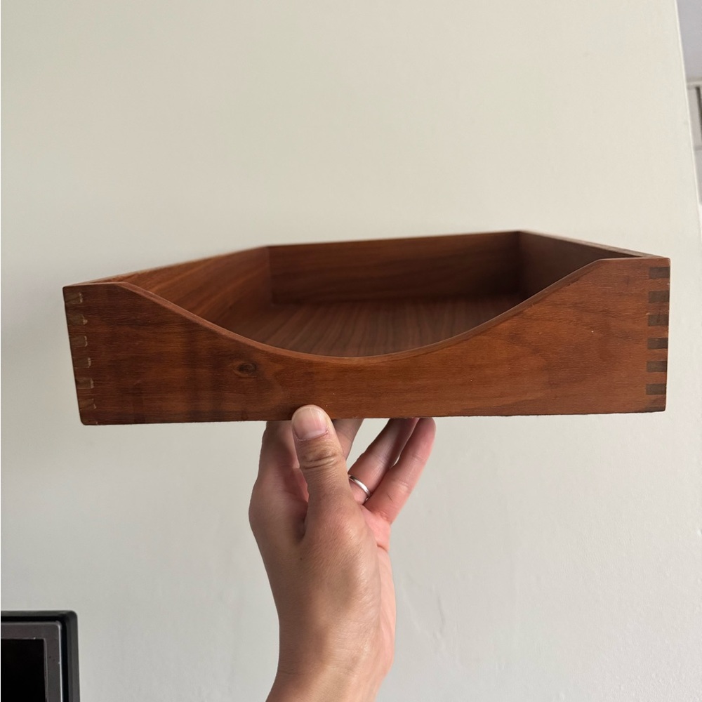Vintage teak organizer tray